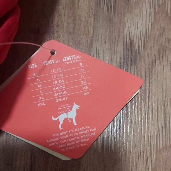 Quilted dog vest red Medium velcro - Picture 3 of 4